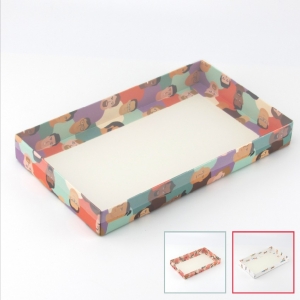 Коробка на 5 печений с прозрачной крышкой цветная